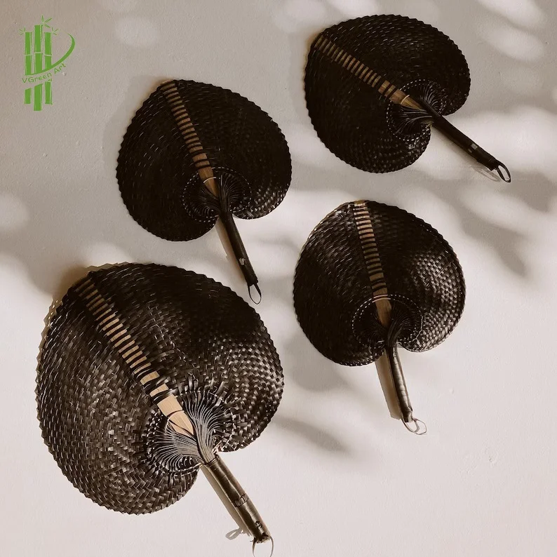 100% Natural bamboo hand-made fans brown heart shape fan mini small Hand Held Fan Paddle Summer many sizes