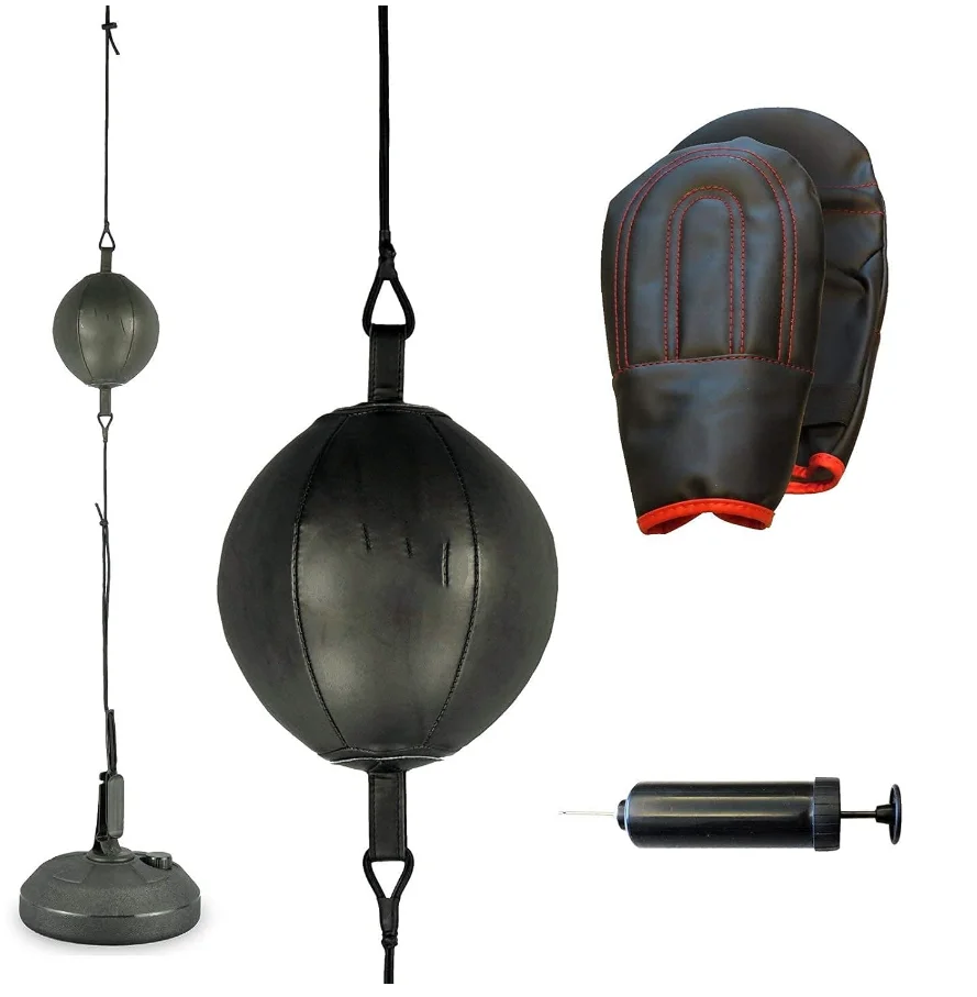 JIKE Boxball Speedball Reflex Ball Double Portable Adjustable Punch Bags, for Home Office Gym Door Frame