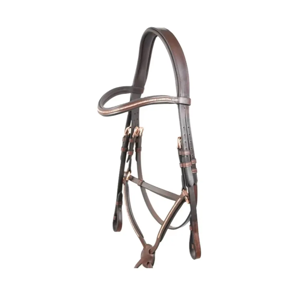 Luxury Designer Top Quality Full Grain Leather Adjustable Horse Bridle with Stainless Steel Buckles