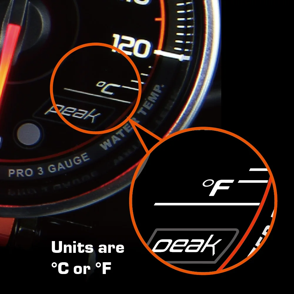 Well-designed Shadow Engine temperature gauge 2.5 inch 60mm and Clear Face in Celsius Digital Water Temp Gauge