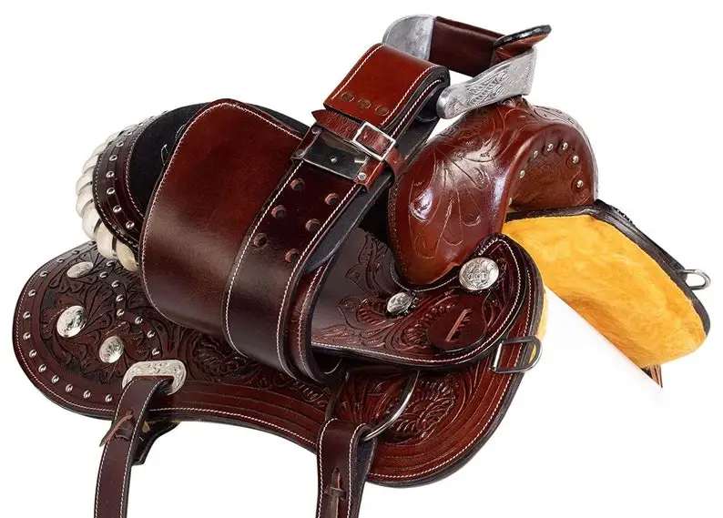 Premium Quality Western leather Horse Saddle With Matching Horse Tack Set Genuine Leather Barrel Saddle English Racing Saddle