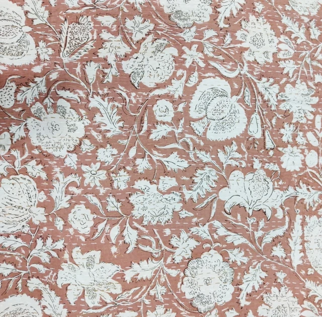 Индийское одеяло Kantha с принтом хлопковое ПОКРЫВАЛО РУЧНОЙ РАБОТЫ оранжевое покрывало для кровати индийским летнее