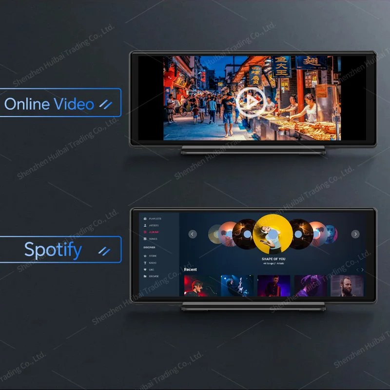 Android 13 10.26 Inch 2G+32G CarPlay & Android Auto 8-Core 8541 Car DVR GPS BT AUX FM Rearview Mirror Video Recorder