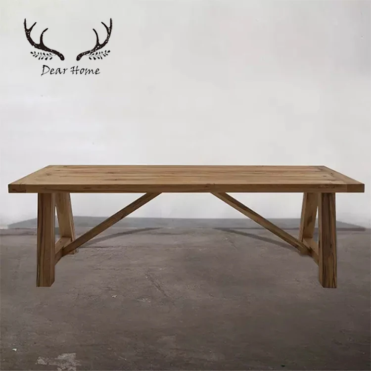 Dining Room Furniture White Oak Solid  Wood Bench Dining Table Set Anti-fouling Wooden Table