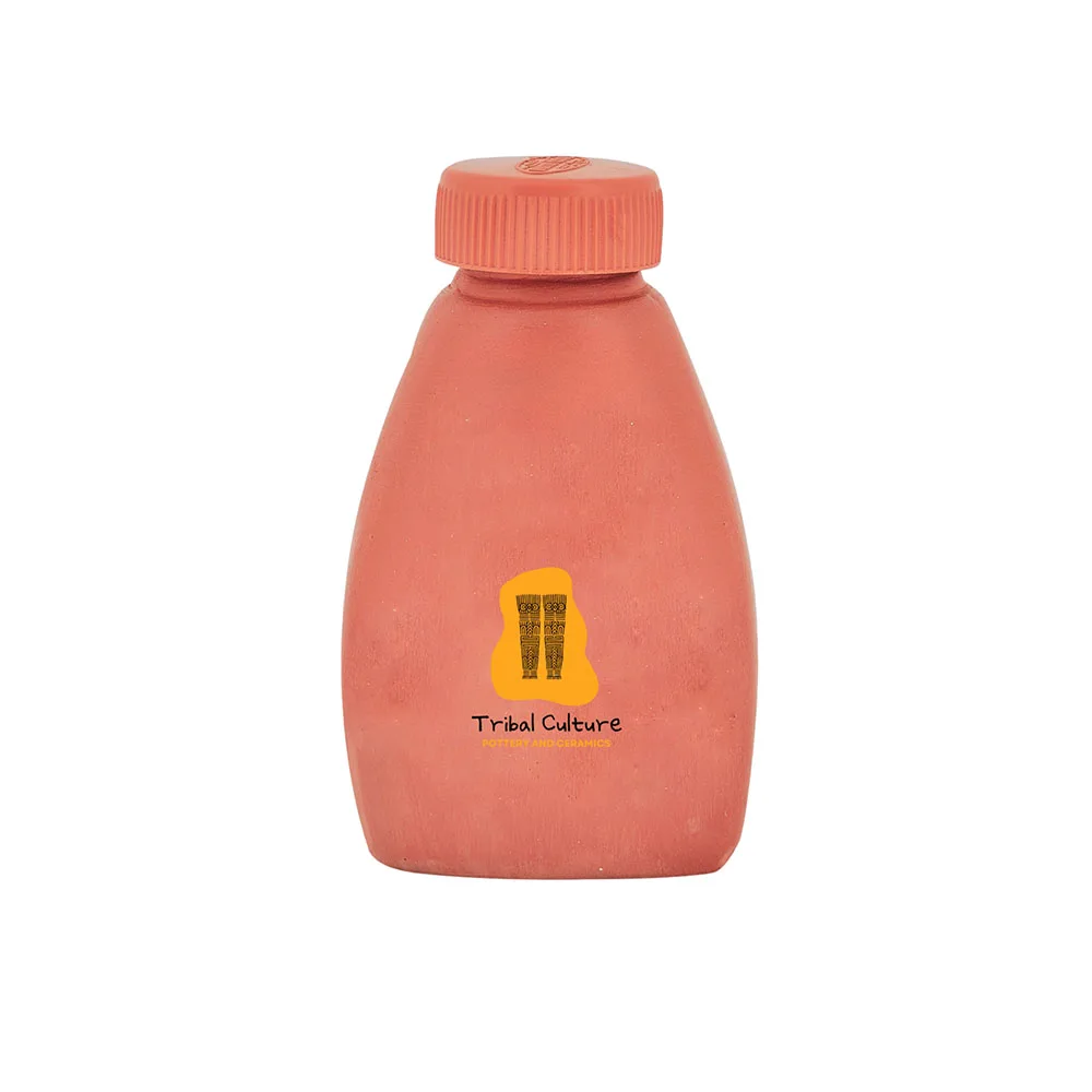 New Designer Handmade Clay terracotta Eco friendly water bottle 300ML for drinking and keeping water cool for long time