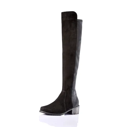 Knee High Boots_Black Suede 220mm|225mm|230mm|235mm|240mm|245mm|250mm|255mm Korean fashion Trending products 2024 new arrivals
