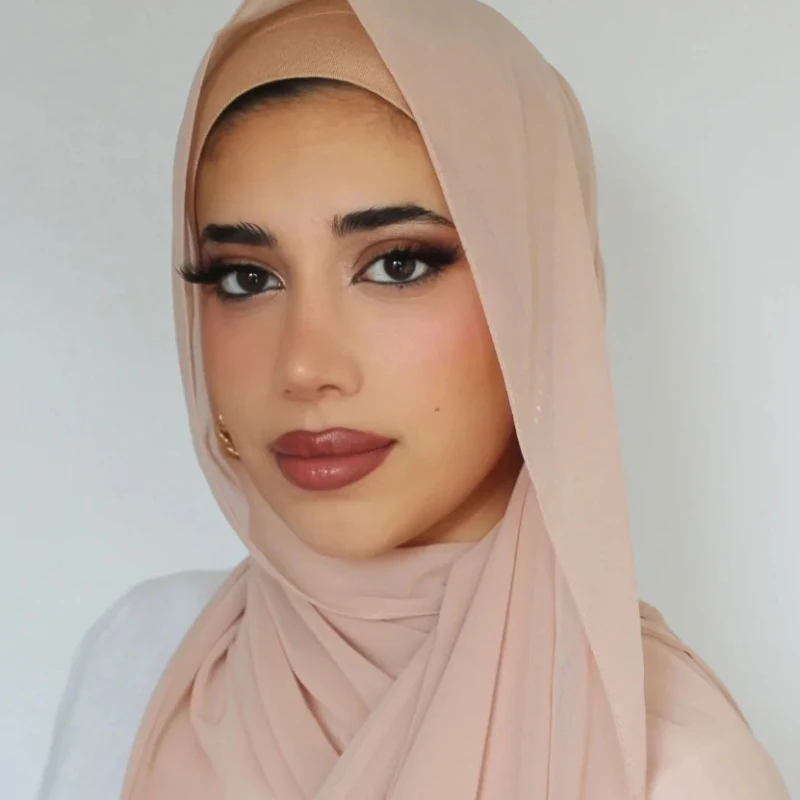 OEM ODM  Matching scarfs muslim chiffon hijabs Set Scarf With Matching Inner under hat Cap chiffon muslin hijab scarf