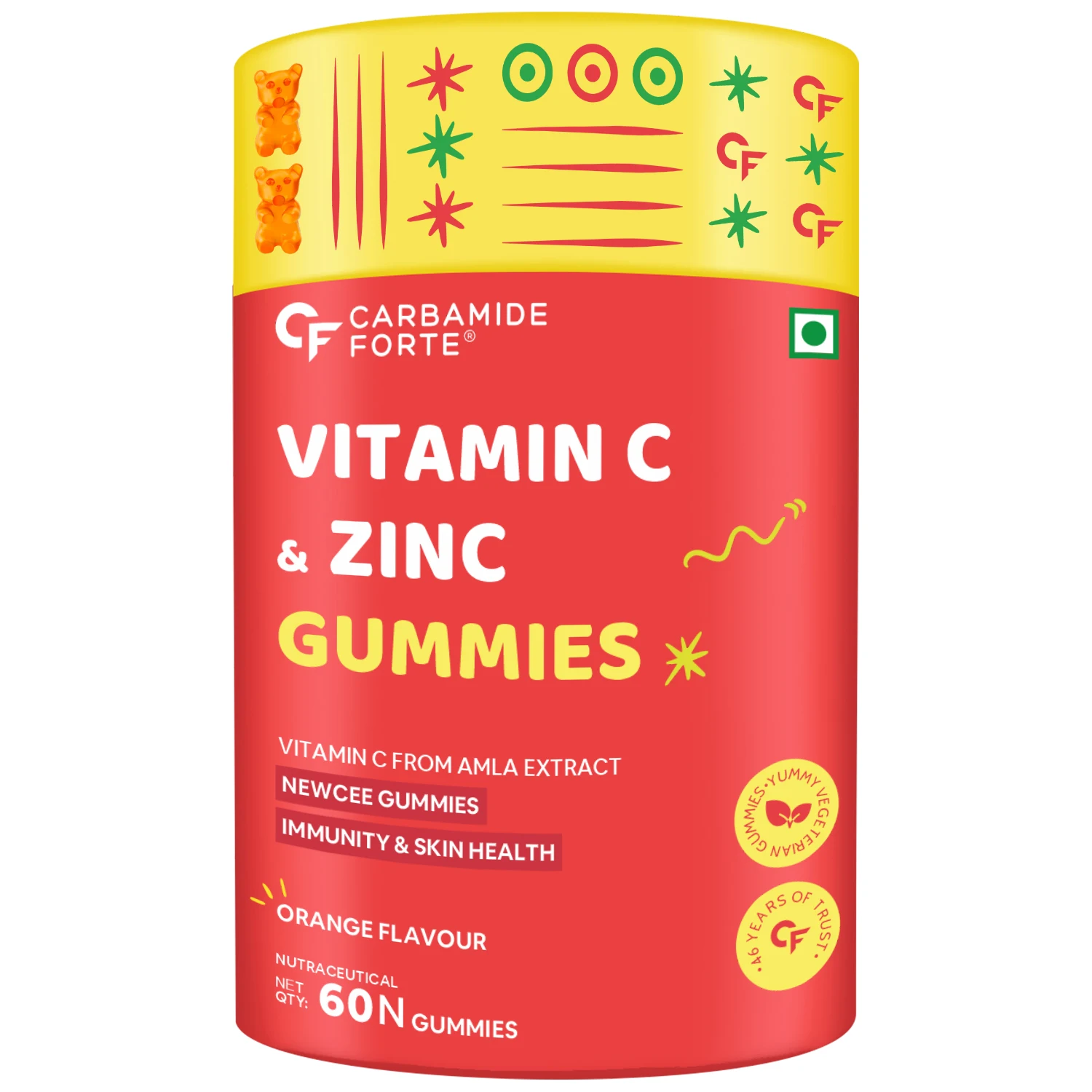Vitamin C Gummies with Zinc for Men, Women & Kids | Natural Immunity Booster, Antioxidant, Heart, Hair, Skin & Collagen Builder
