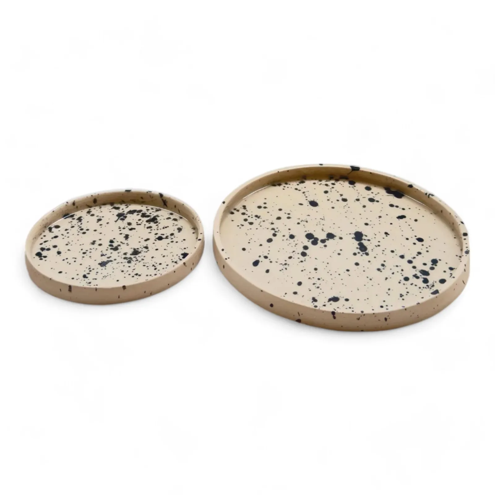 Luxury Round Ceramic Plate Dish Paint Brushed Design Lightweight Clay Material Wholesale Service INS Inspired