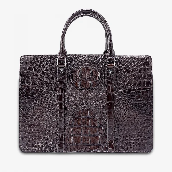 Custom Business Laptop Vintage Etoxic Genuine Leather Shoulder Crossbody Messenger Bag Croco Leather Briefcase For Men
