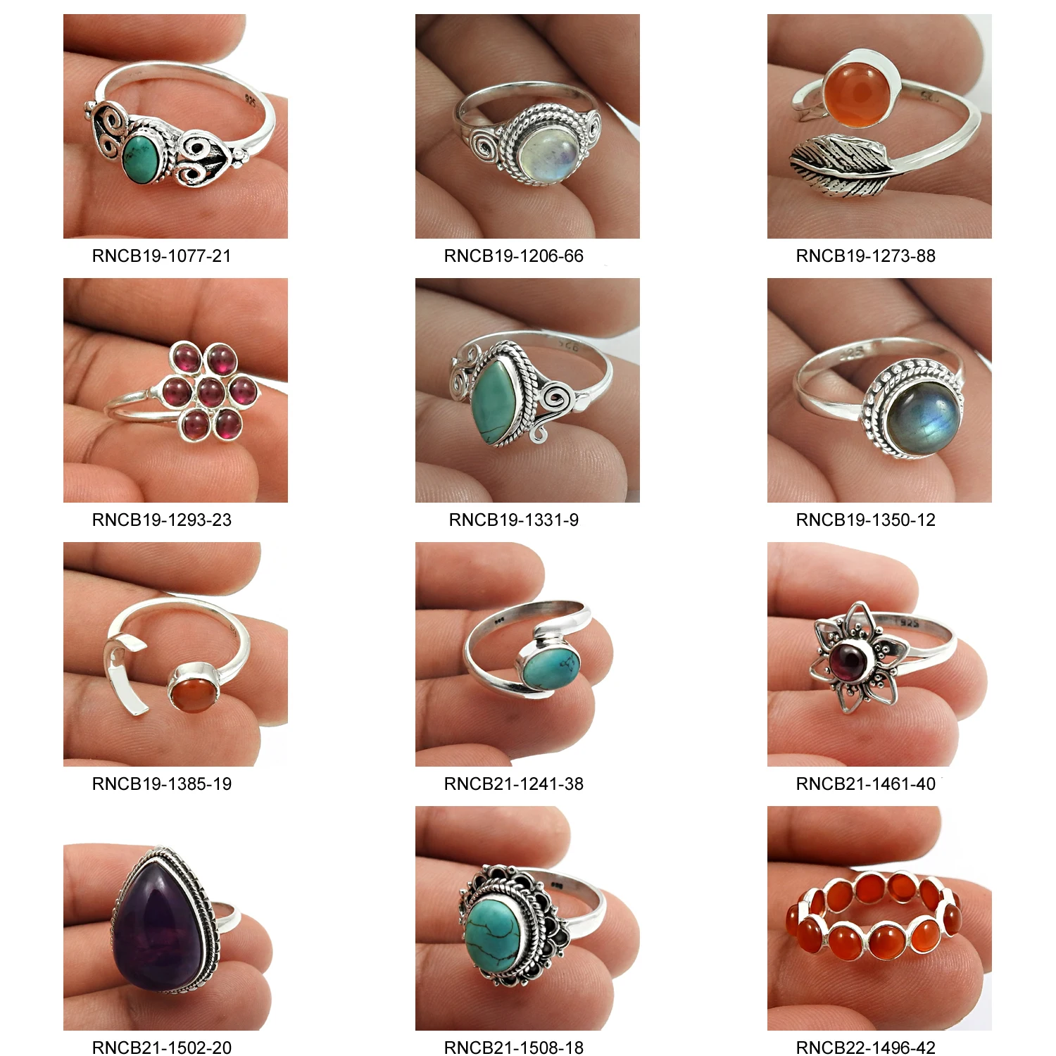 Natural Green Malachite Gemstone 925 Sterling Silver Cushion Shape Ring For Woman Girls Handmade Jewelry Wholesale Factory Price