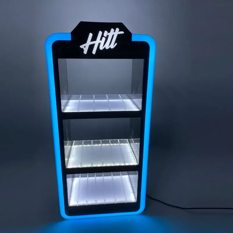 Tinya  RGB Led Light Acrylic snus Smokeless Tobacco Cigarettes Display Rack Stand for Smoke Shop