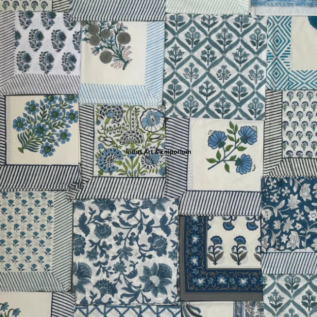 Красивые хлопчатобумажные салфетки ручной работы оптовая продажа хлопковые с принтом цветные ручным блоком