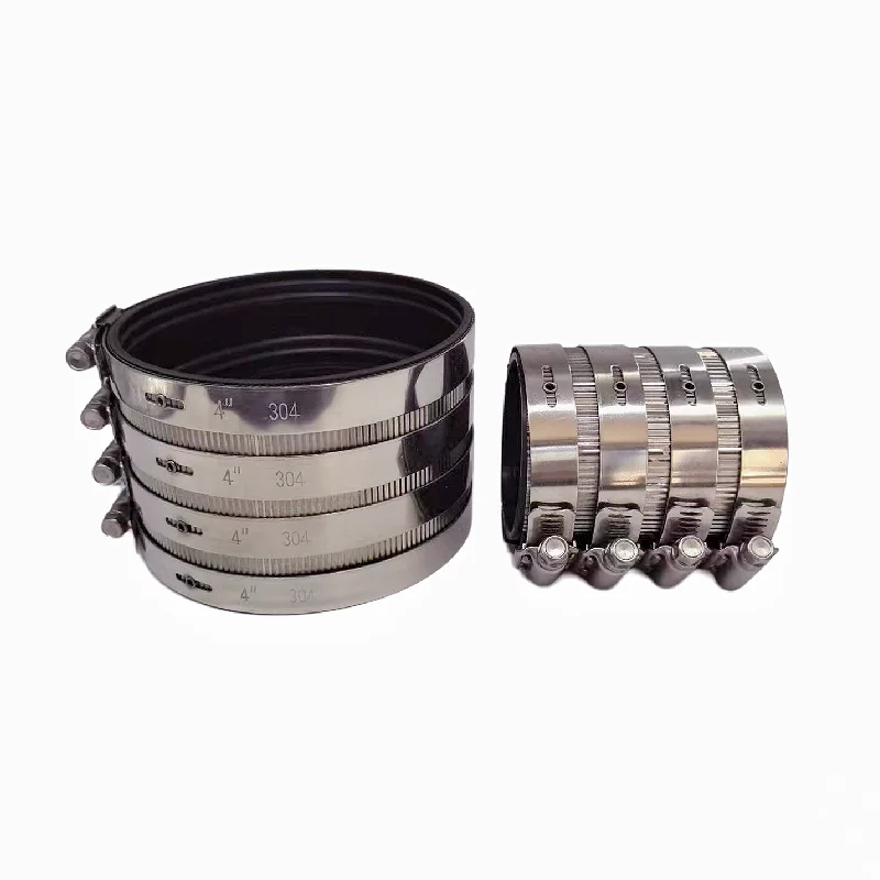 Stainless steel pipe gasket type-A no hub coupling with American style band hose clamp