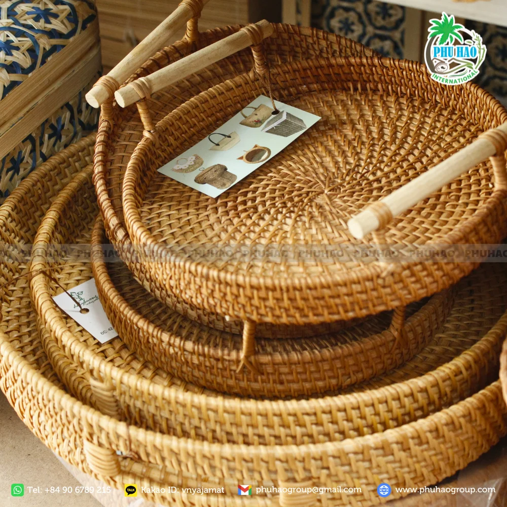 HOT ITEM Rattan Trays: Perfect for Every Meal, Every Moment from Vietnam with High Quality