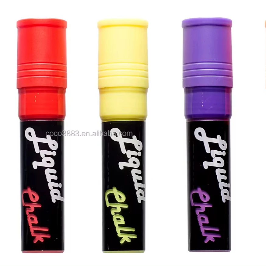 Factory Selling Parallel Flat Nib 20 mm Water based Erasable Liquid Chalk Marker 50 colors