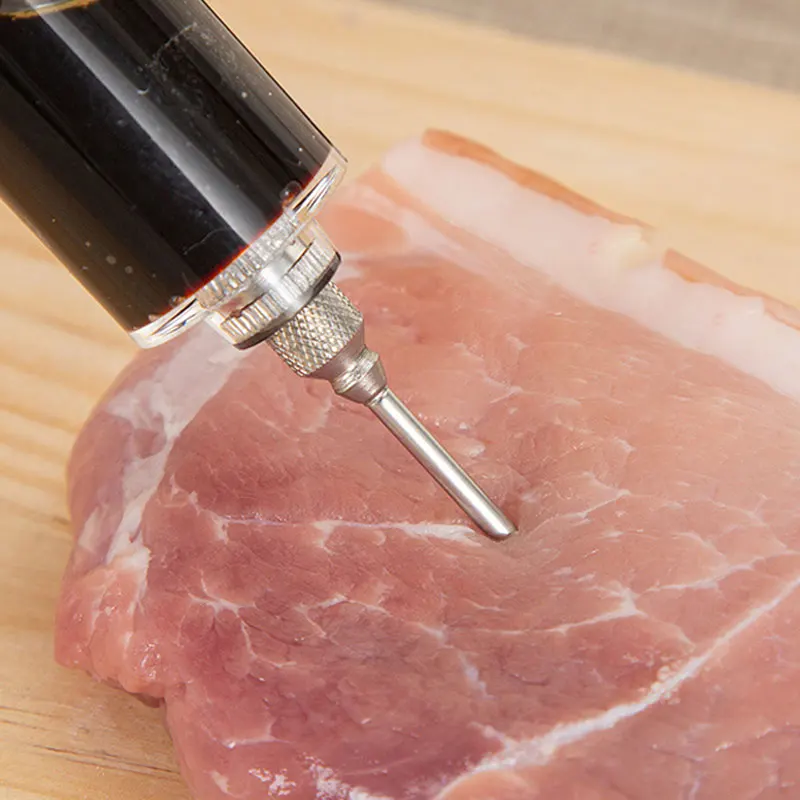 Sale Turkey Brush Brine Saline BBQ Stainless Steel Kit Plastic Marinade Meat Injector Syringe