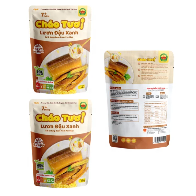 Best price Eel & Mung Bean Fresh Porridge High quality Natural color ready to eat breakfast packing in bag made in Vietnam
