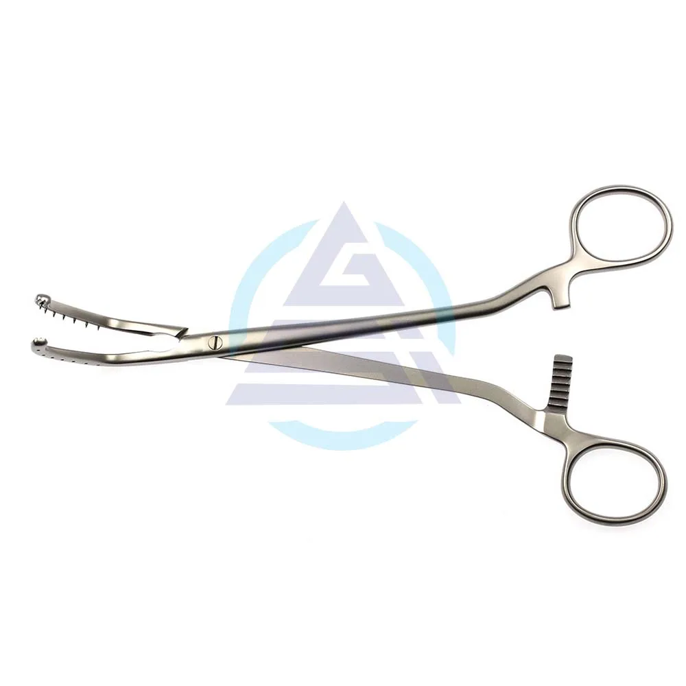 Зажим для бронха OEM Thomas зубы слева общая длина 220 мм эффективная челюсти 50 полная продольная зазубрина