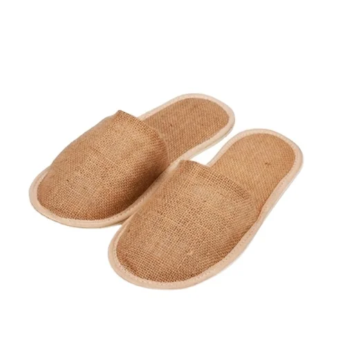 OEM Export Oriented Wholesale Price Eco-Friendly  jute Hotel Slippers Supply Low MOQ Disposable Spa Slipper From Bangladesh