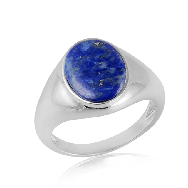 Ювелирные изделия 925 стерлингового серебра, натуральный Лазурит, драгоценный камень, кольцо для мужских аксессуаров