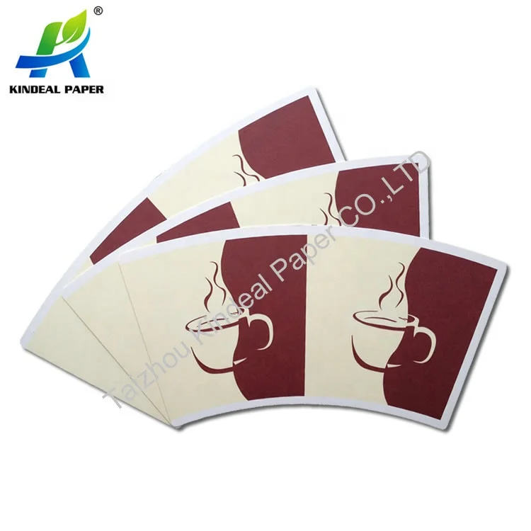 Customized Design and Size Printing PLA Coated Paper Cup Blanks origin printed paper cup fans shapes 300 gsm cupstock paper