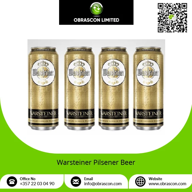 Genuine Supplier Best Selling Clean Taste Alcohol Contain German Pilsner Style Warsteiner Beer at Standard Market Price
