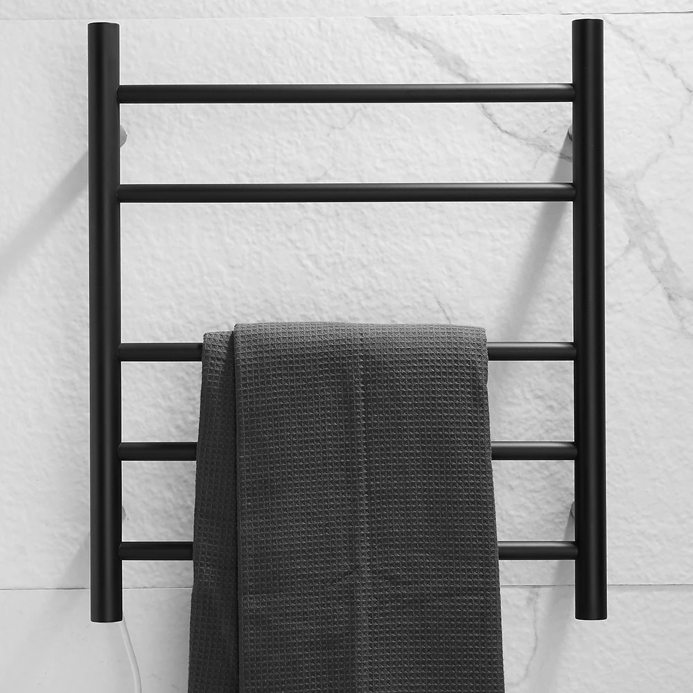 Black Horizontal Heated Rod Towel Rail Bathroom Towel Bar For Bathroom Radiator Heated Towel Rail