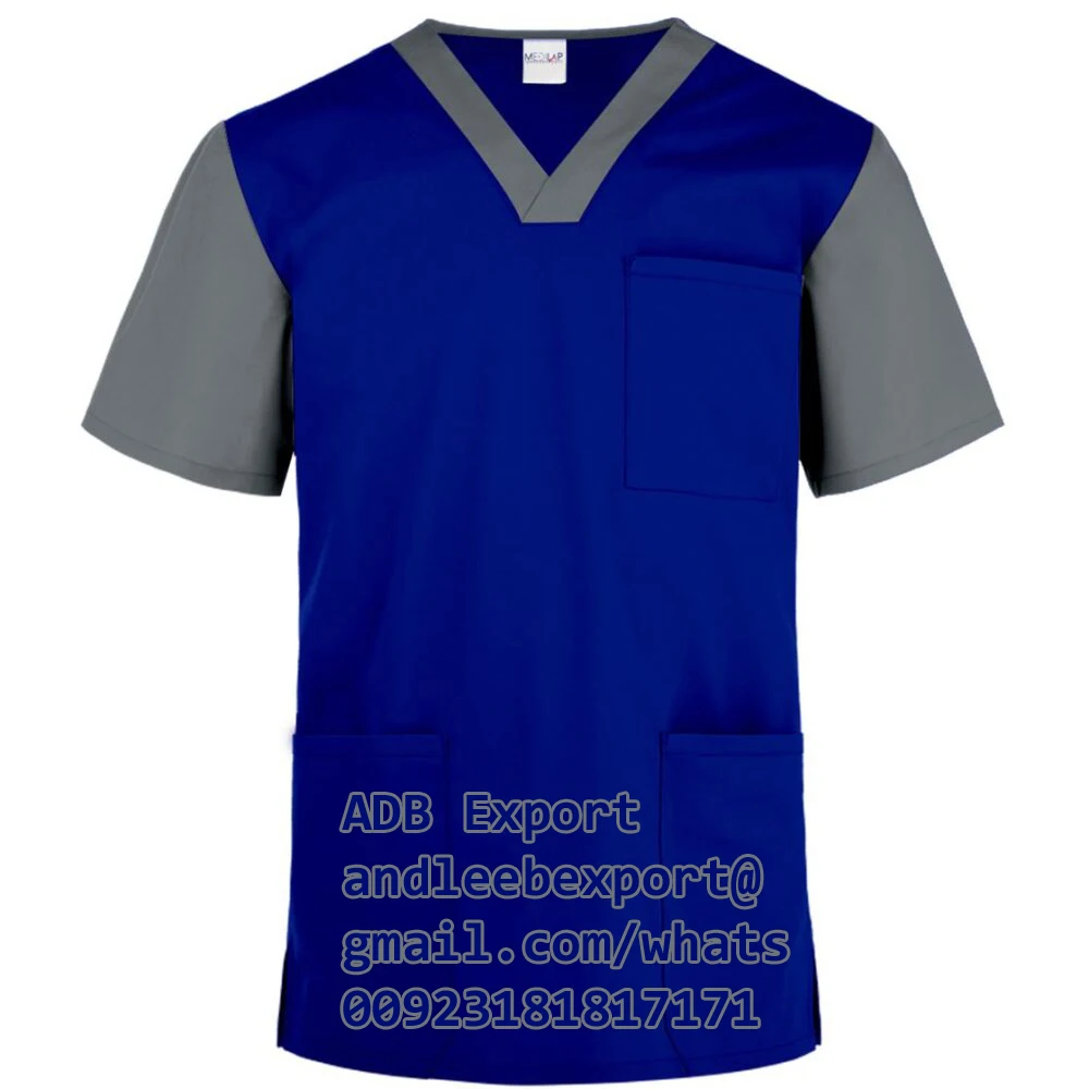 OEM Unisex V-Neck Short Sleeve Elastic Suit Tops Stretchy Nursing Jogger Hospital Uniforms SCRUBS UNIFORMS SETS for Medic Use