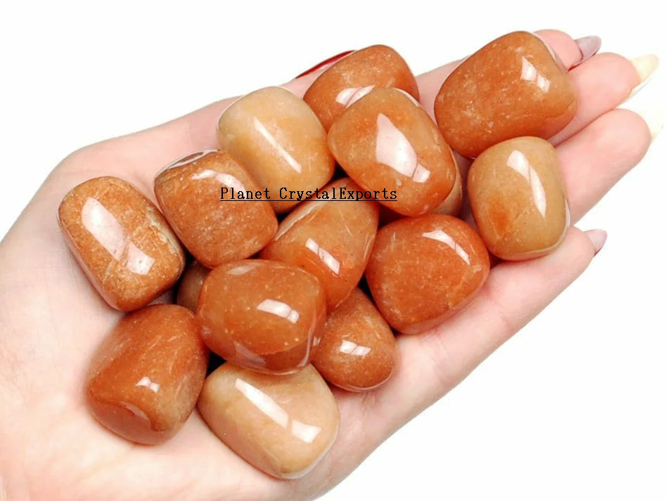 Wholesale Polished Red Aventurine Crystal Tumbled Stones Natural Agate Jasper with Angel Pattern Home Decoration Crystal Healing