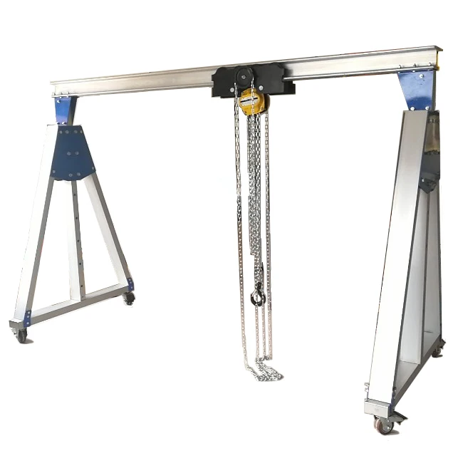 Easy to disassemble small size adjustable height span portal crane 100kg 150kg 200kg 250kg 300kg Aluminium gantry crane