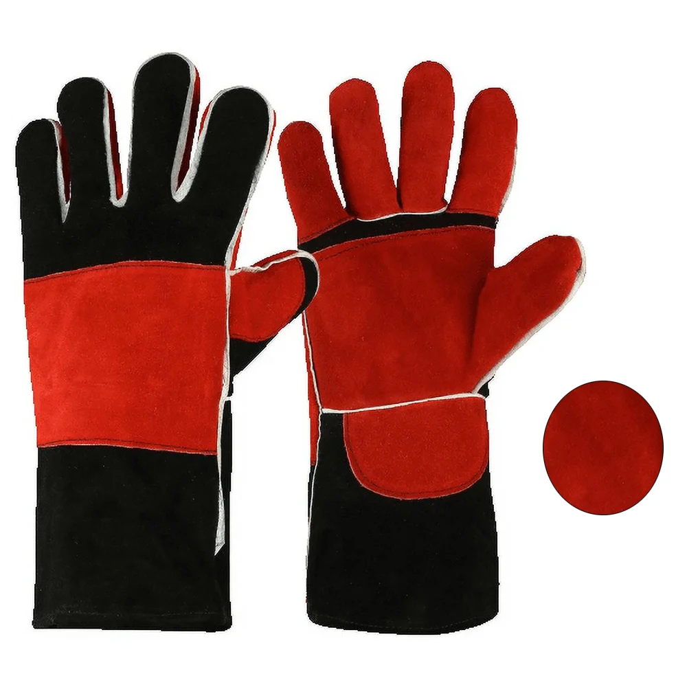 High Quality Breathable Fire-Resistant Leather Gloves for Daily Safety Work Welding Mittens