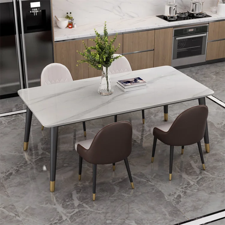 Modern 6-Seater round Marble Set Best Price Home Furniture for Supermarket Mall and Home Bar Wooden Material Dining Table