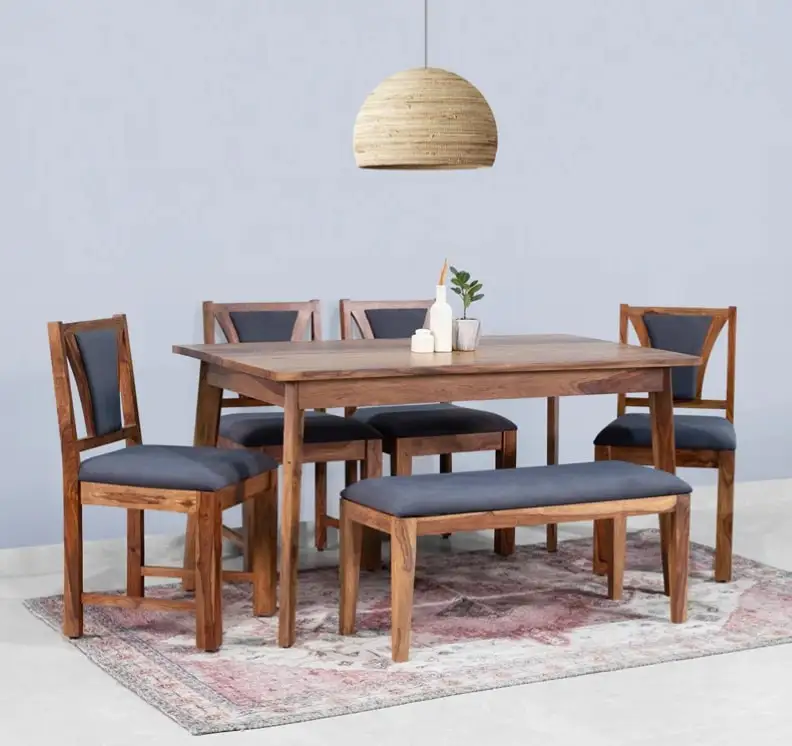 Современный роскошный индивидуальный однотонный деревянный 6-местный обеденный набор для ресторана Высококачественная Лучшая мебель гостиной