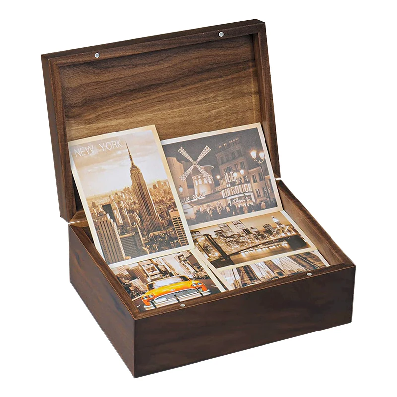 Personalized Wood Photo Box Engraved Wood Photo Album Box Flash Drive Photo Box Wedding Gift