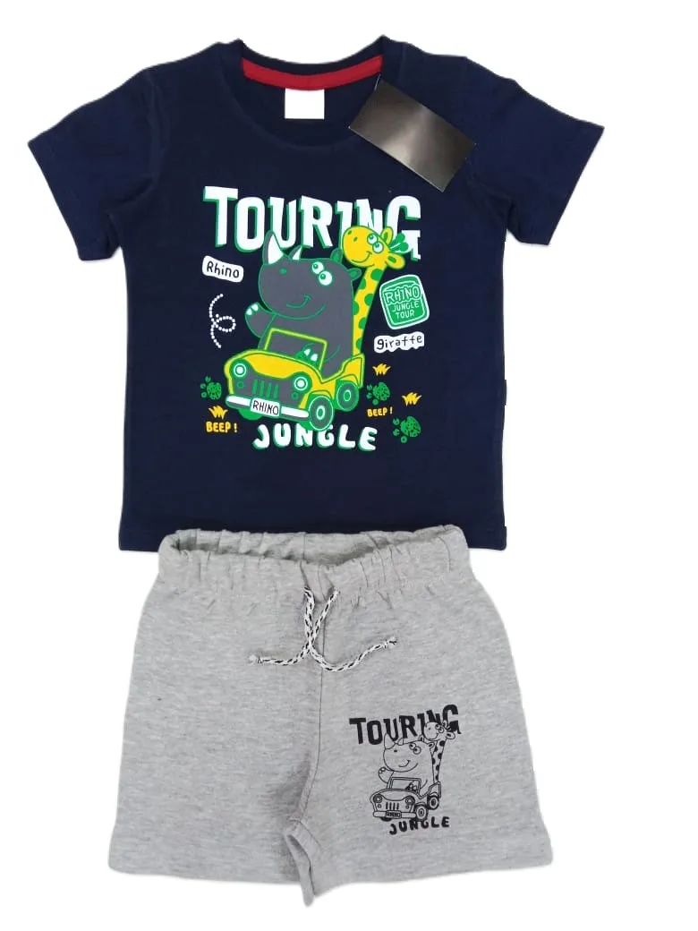 Latest Design High Quality Boys  Summer Set Clothes Toddlers Kids Knitted T-shirt And Shorts Set Custom Logo Set From Bangladesh