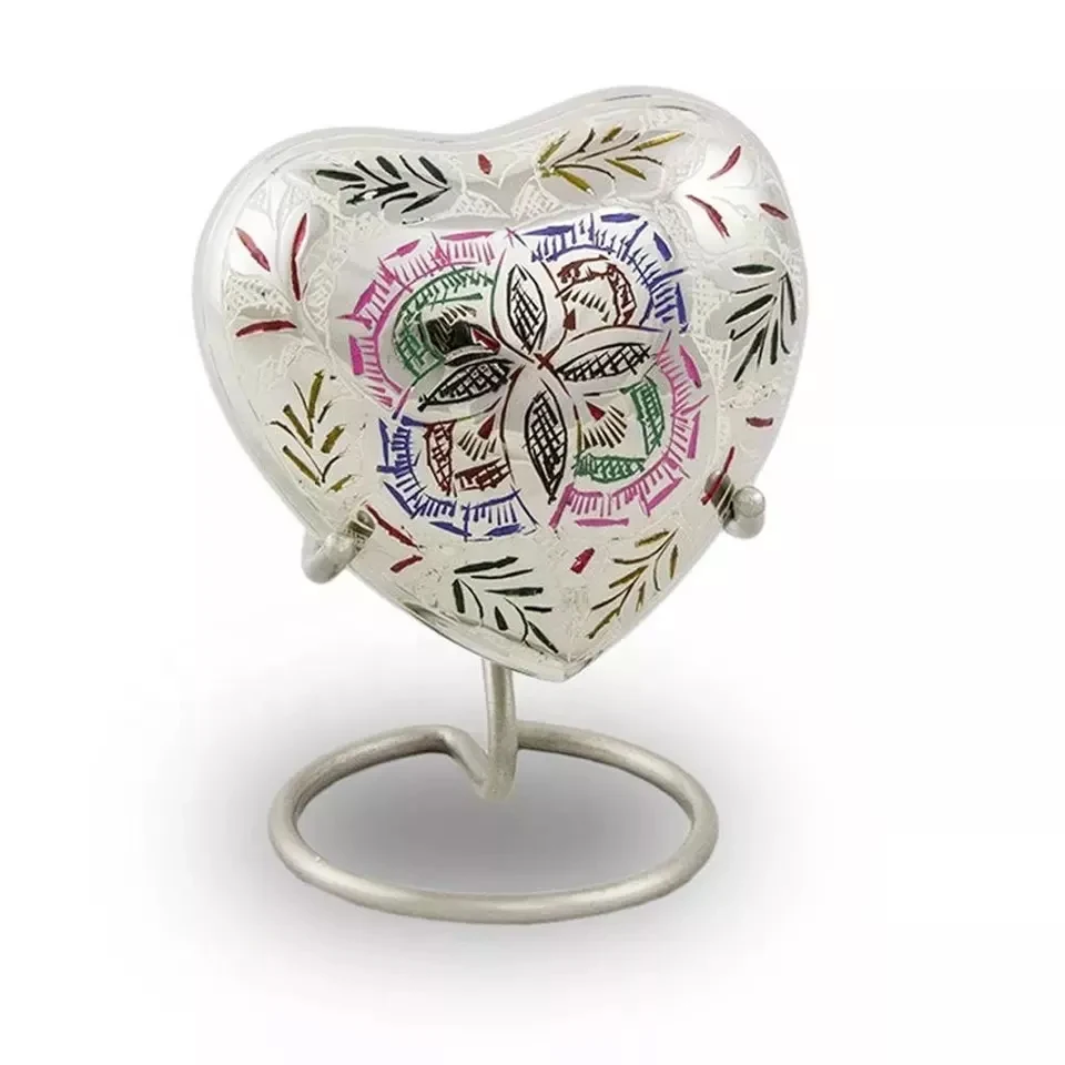 Coffin Casket Heart Shaped Wholesale Cremation Urns Funeral Urns with Velvet Box