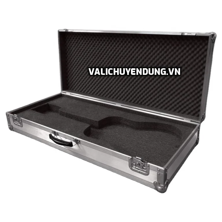 Wholesale Sturdy Aluminum Guitar Case Lockable Customize Instrument Storage Case with Foam Instrument Case