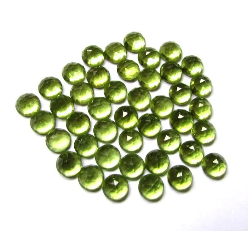 6mm Natural Peridot Loose Round Rose Cut Cabochon Gemstone Wholesale Price Natural AAA Top Quality Gemstone Bulk Wholesale Stone