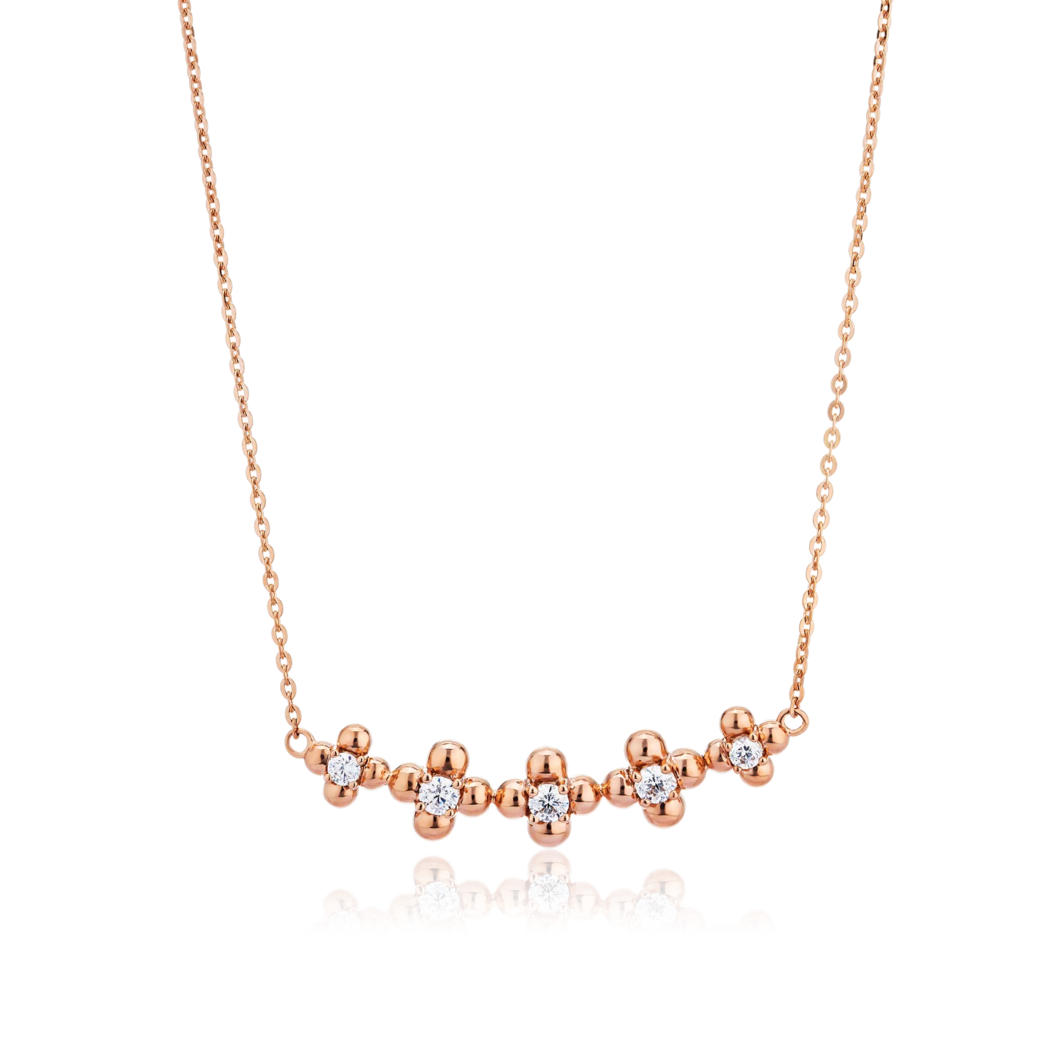 Luxury Gift Real 18k Pure Solid Gold Flower Necklace Best Quality Stone Flower Pendant 14k Gold Necklace For Women Jewelry