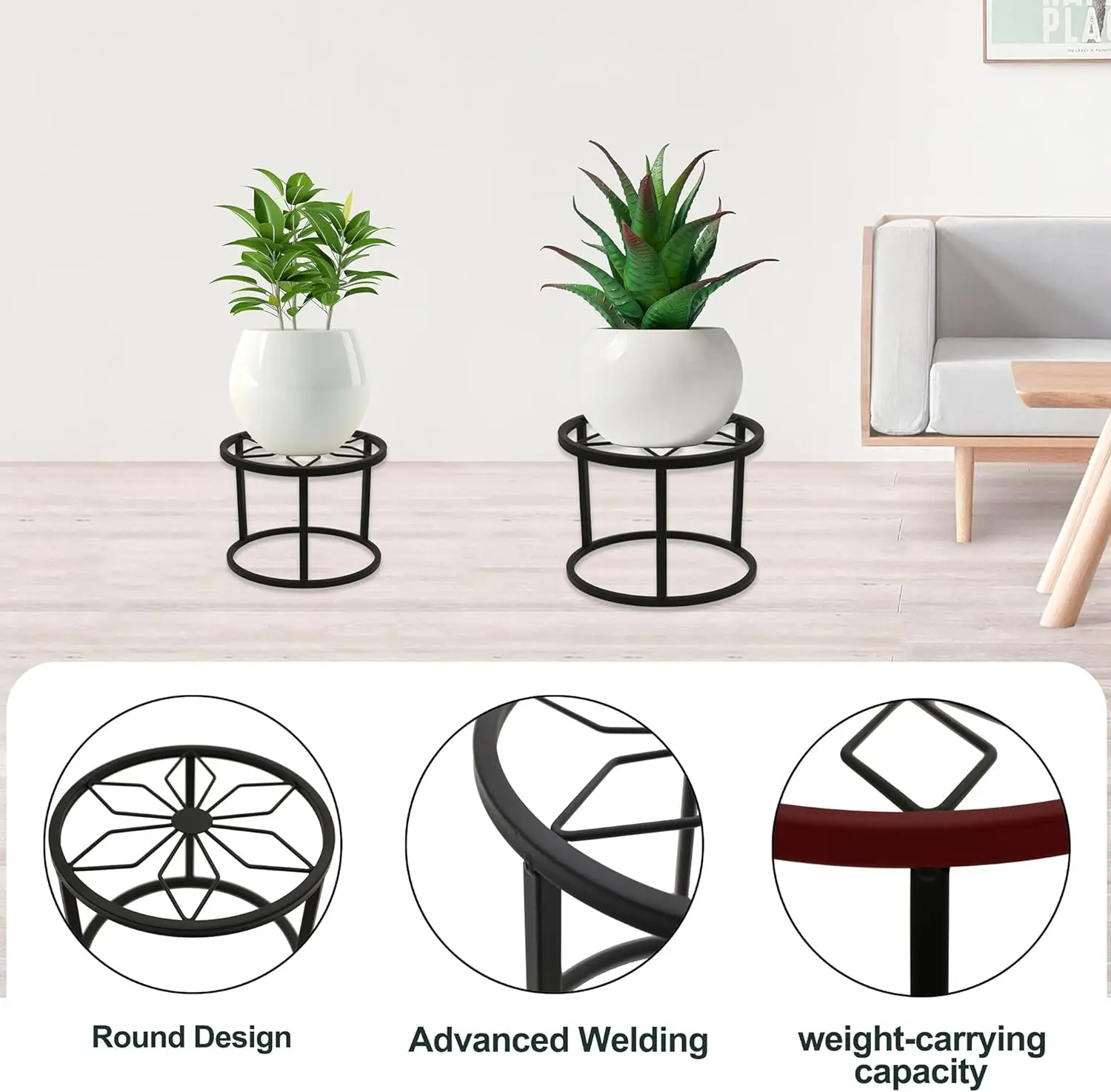 Metal Plant Stands for Indoor Outdoor Flower Pot Holders for Multiple Plant  Heavy Duty Round Supports Plant Pot Stool Stand