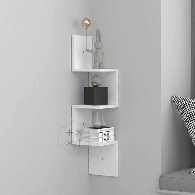 6 Tier Wall Mount Wood Floating Shelves for Living Room