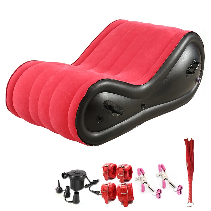 S shape love position inflatable sex sofa lounger with light