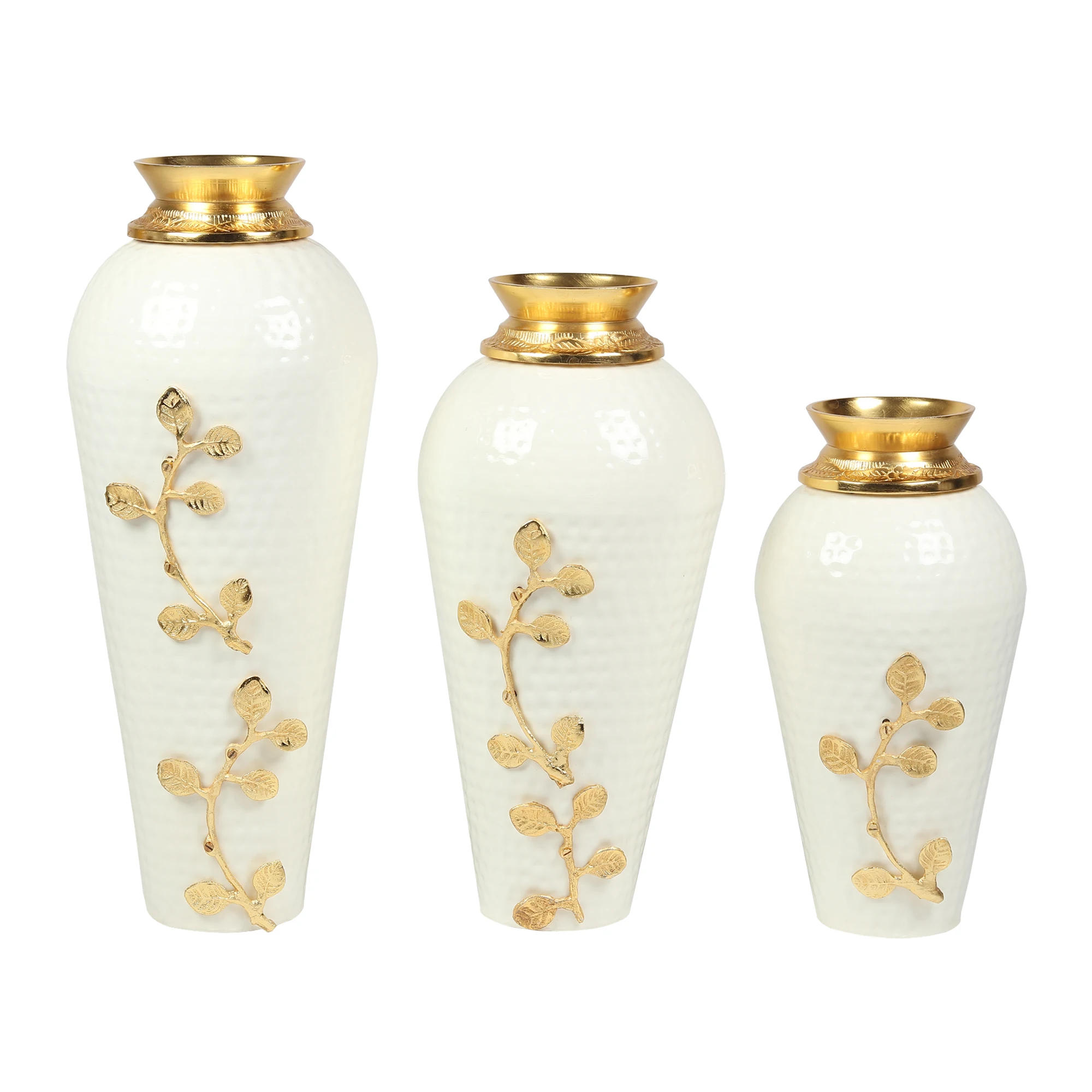 Indian Export Quality Home and Garden Decoration Metal Vases Available at Wholesale Supply Crystal metal vases
