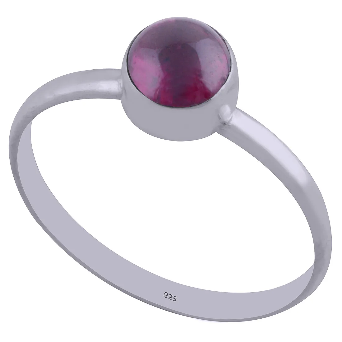 Minimal Garnet Round Shape 925 Sterling Solid Silver Ring  Wholesaler India Direct From Indian Suppliers
