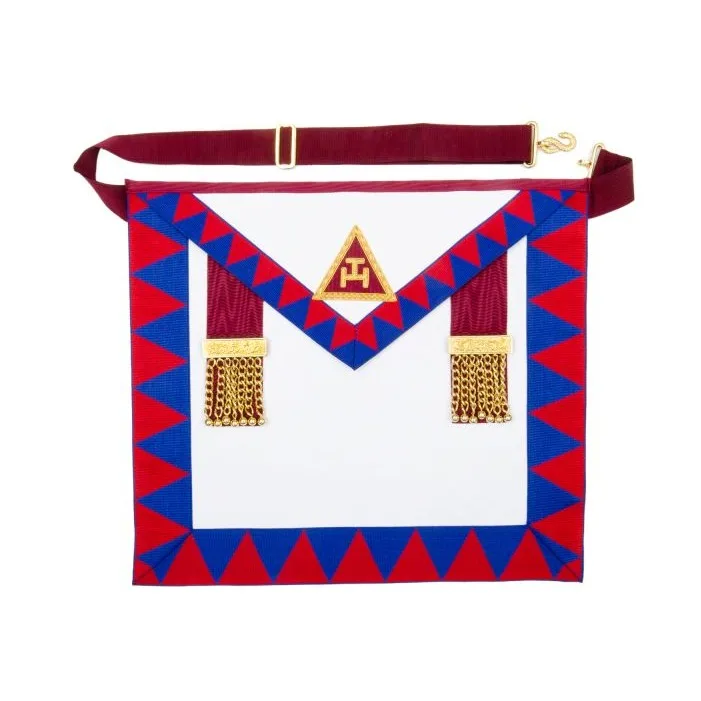 Wholesale Masonic Regalia Machine and Handmade Embroidered Vintage Royal Arch lambskin leather Apronservice