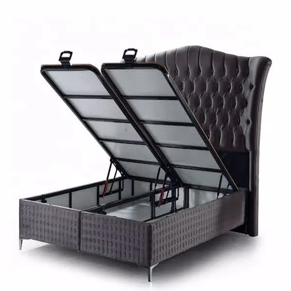 Modern European Hotel Bed Latest Double Bed Designs with Solid Wood Soft Style european