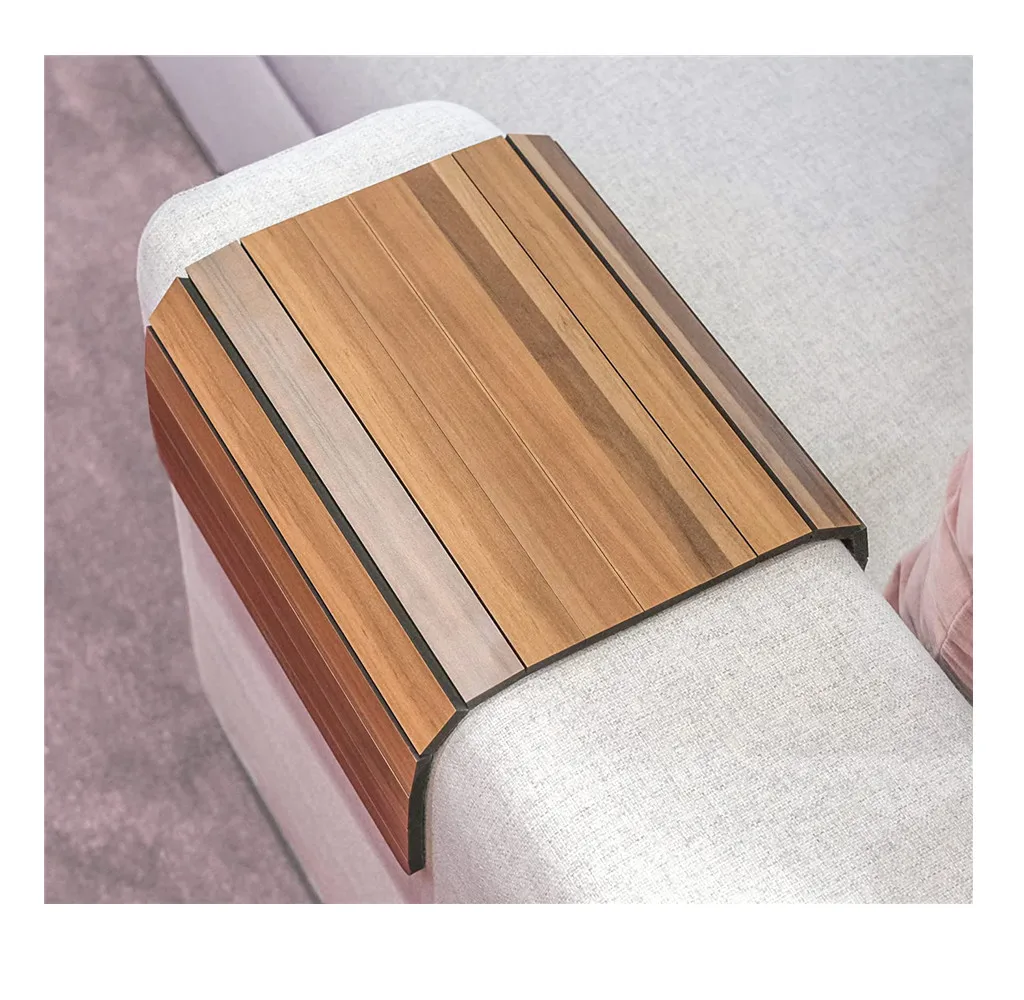 Eco-friendly Bamboo Wood Sofa Arm Tray for Couch Flexible Sofa Tray Couch arm Table Perfect for Drinks Snacks Remote