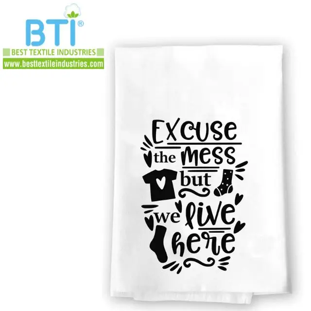 Digital Printed Home Textile 100% Cotton Super Absorbent Custom Printed Kitchen Tea Dish Towels