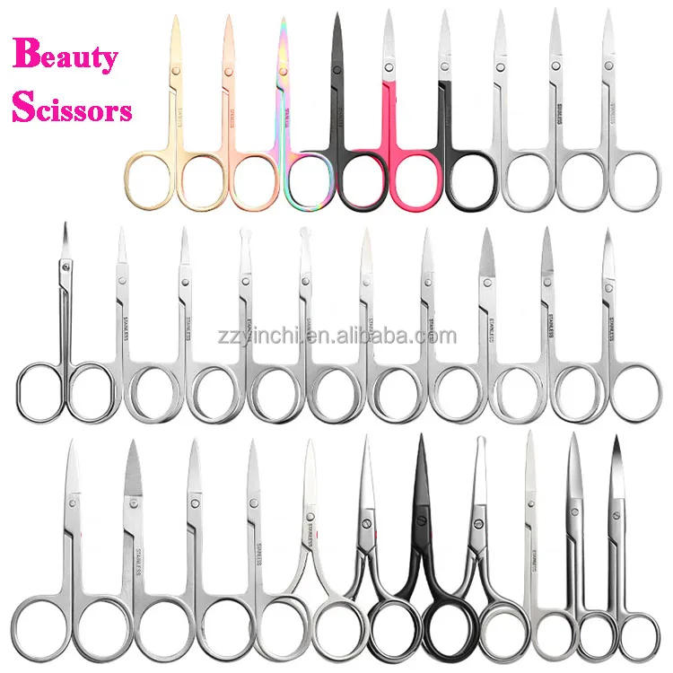 Professional Stainless Steel Sharp Beauty Care Tool Eyebrow Trimmer Cuticle Nail Scissors